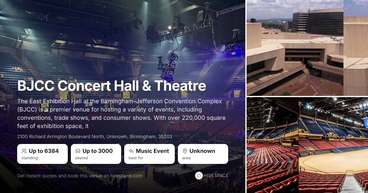 BJCC Concert Hall Birmingham β official photo