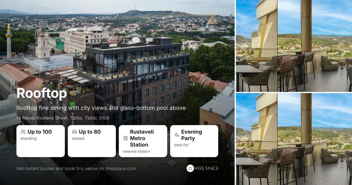Stamba Rooftop Rooftop at Stamba Hotel for Dining | Hire Space