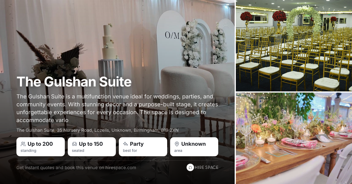 Api Guldhan The Gulshan Suite at The Gulshan for Events | Hire Space