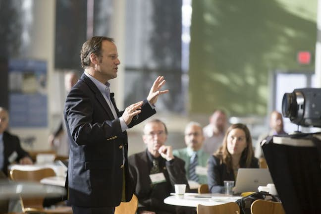 Man speaking at an event