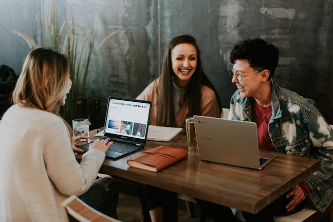 colleagues laughing together