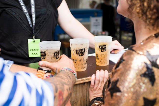 reusable cups at bar