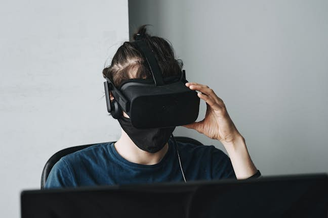 person using VR headset