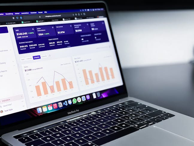 data visualisation on laptop