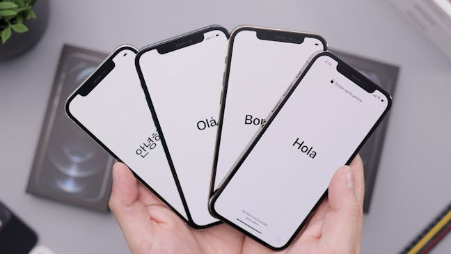 phone with 'hello' in different languages