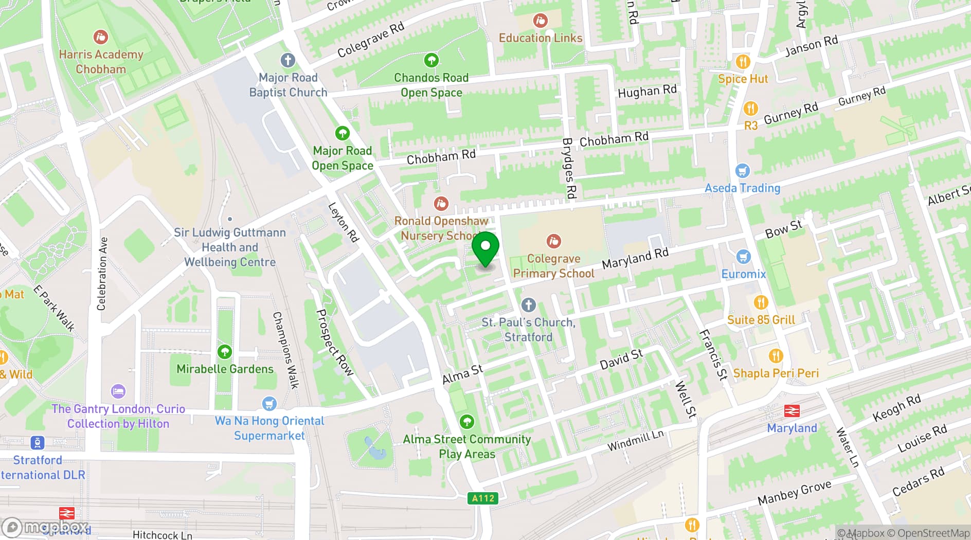 Map showing Community Road Community Centre