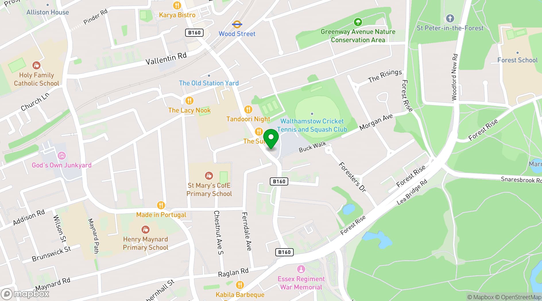 Map showing Waltham Place