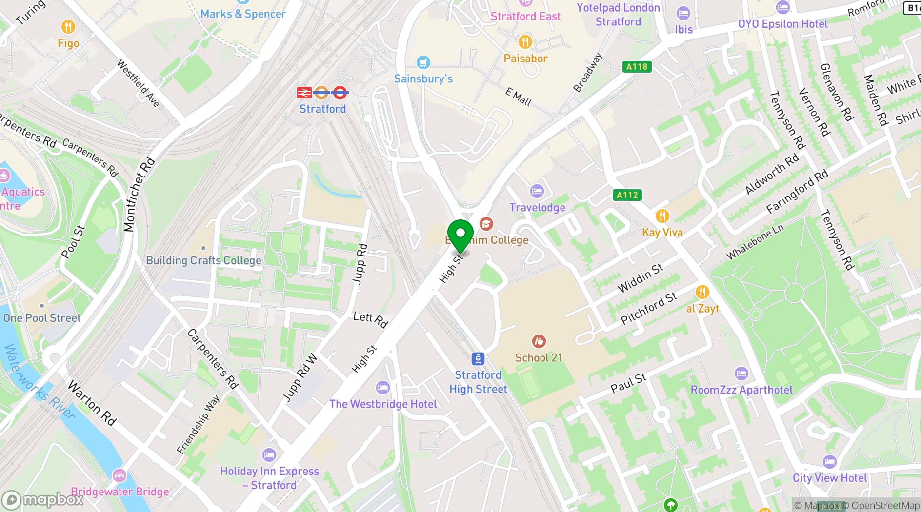 Map showing The Orange Room