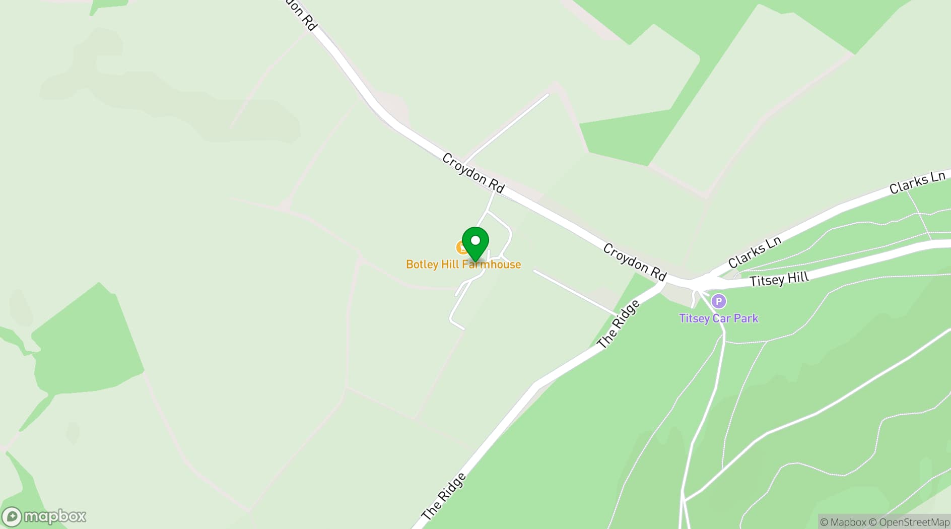Map showing Botley Hill Barn