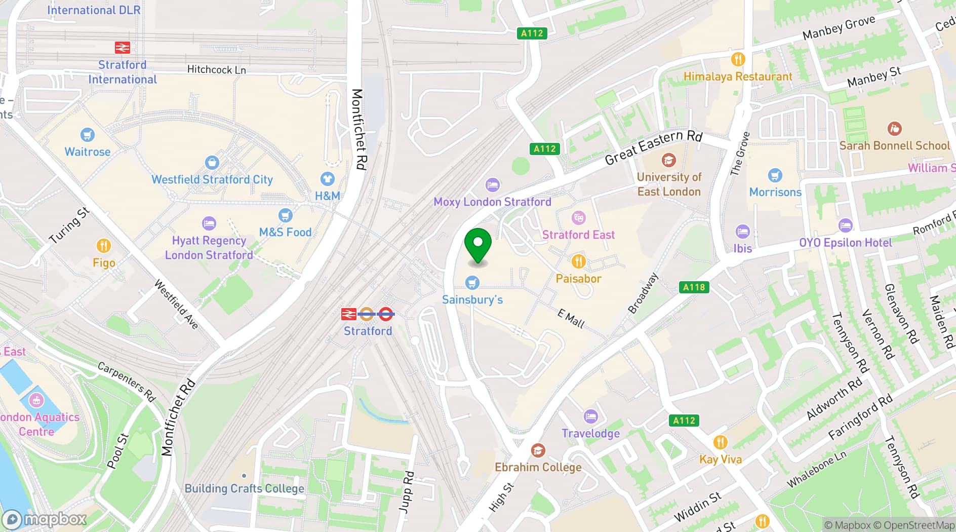 Map showing Roof East
