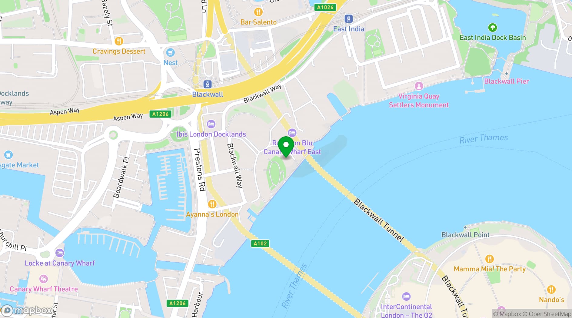 Map showing West End on the Thames