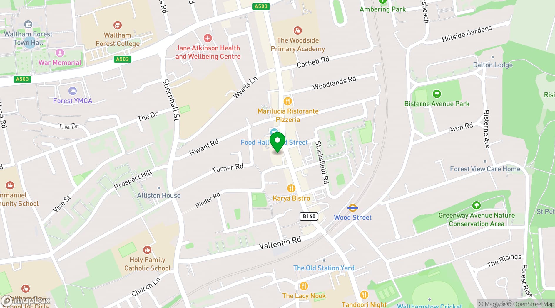 Map showing The Duke E17