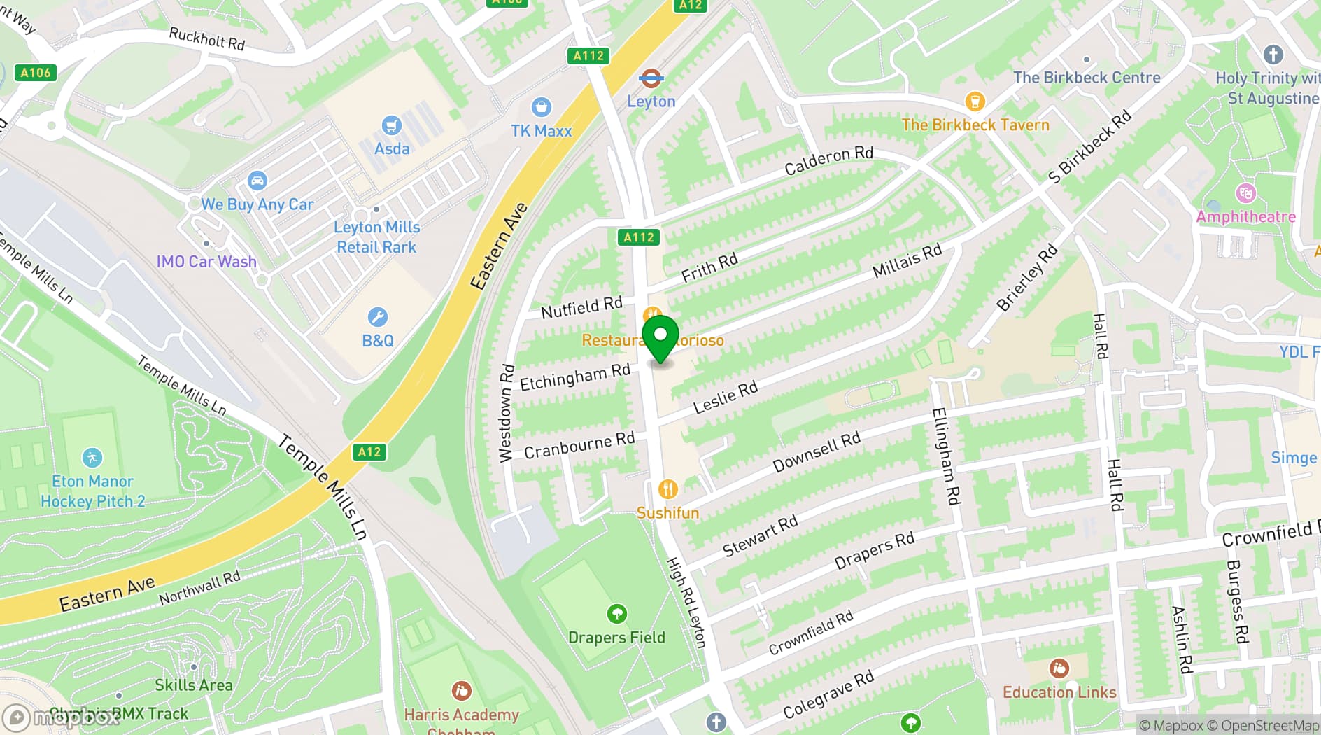 Map showing The Leyton Star