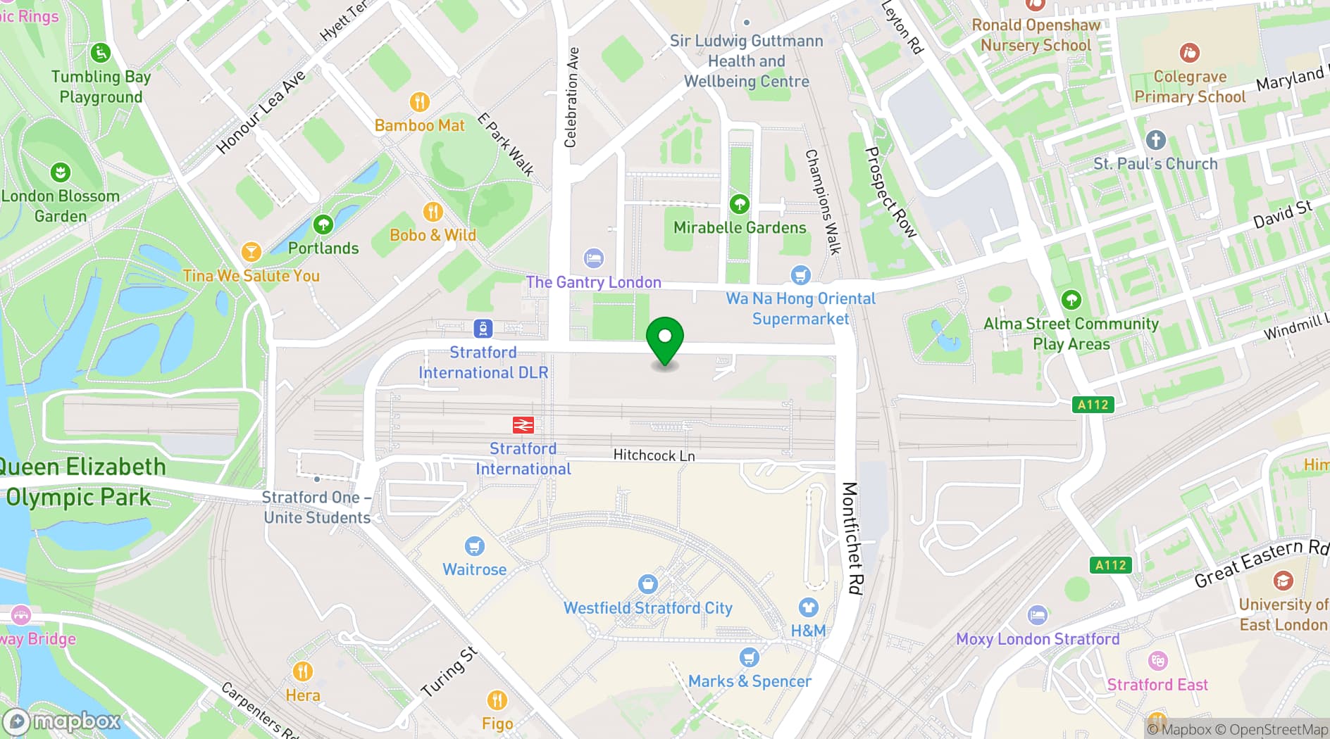 Map showing The Stratford at Manhattan Loft Gardens