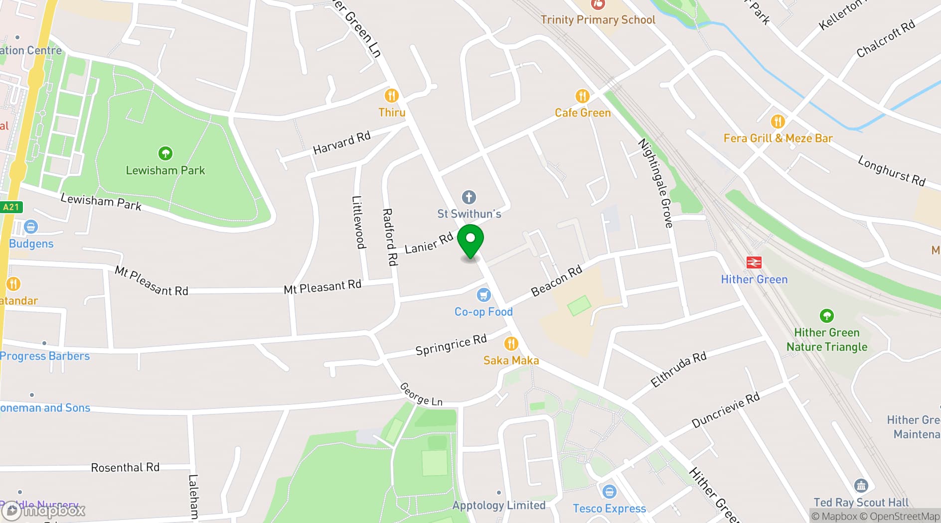 Map showing East End Studios Erith