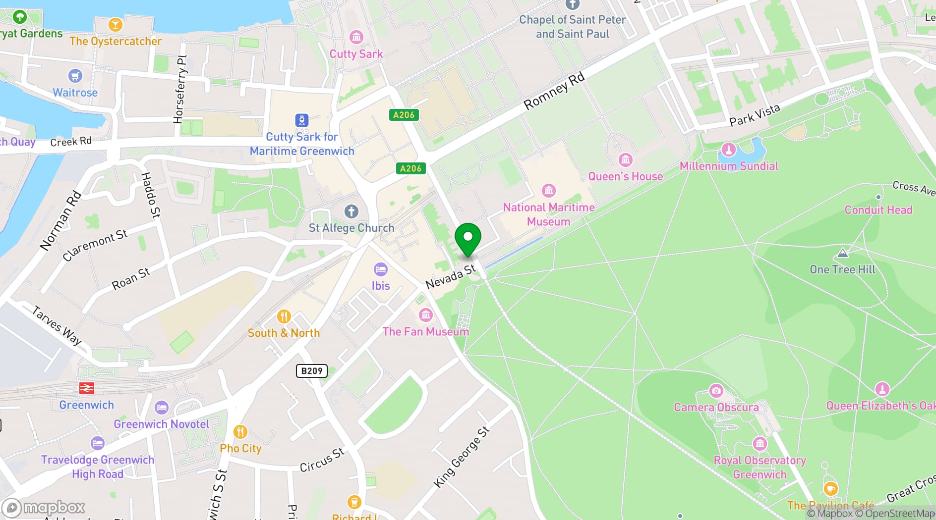 Map showing Greenwich Tavern