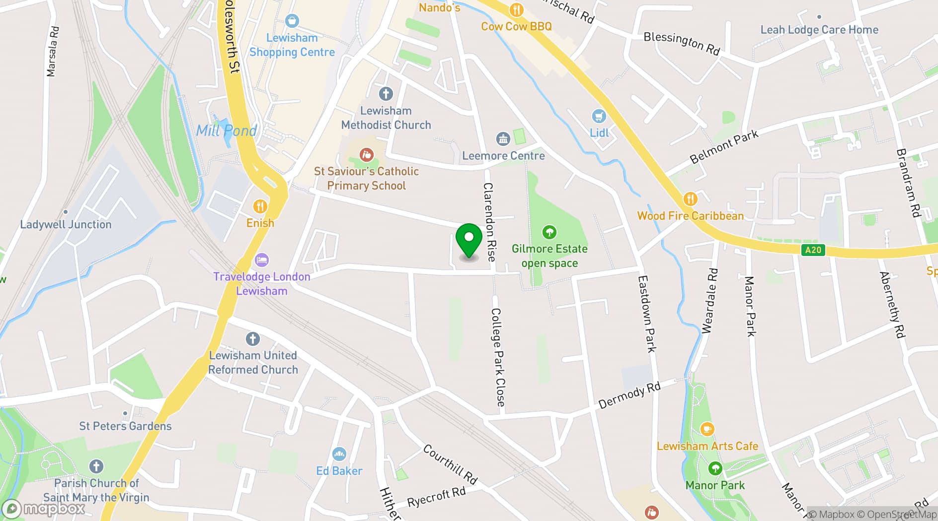 Map showing Mother Studios