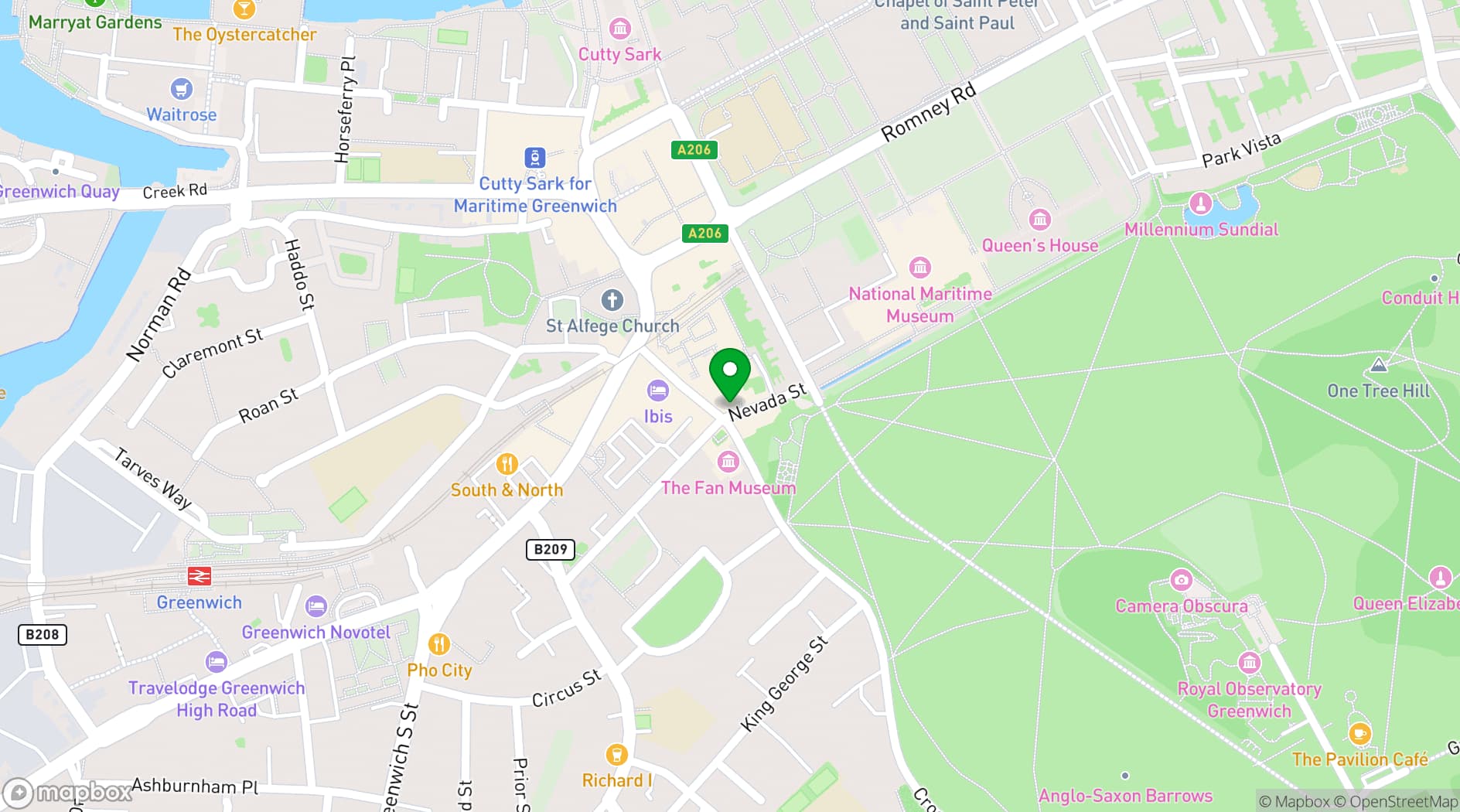 Map showing The Calabash Restaurant and Bar