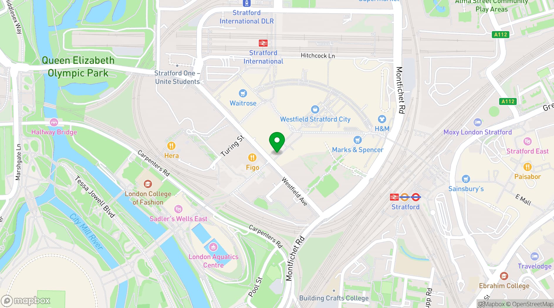 Map showing Hyatt Regency Stratford