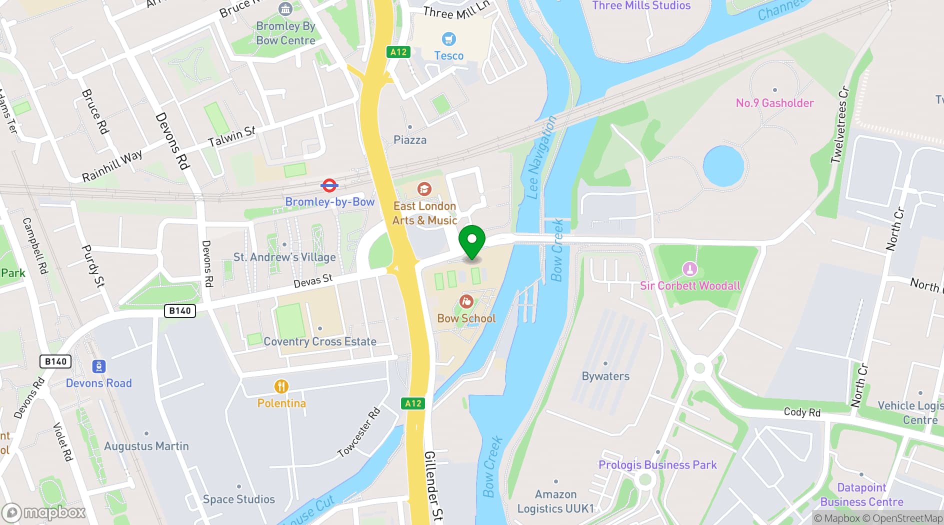 Map showing 1647sqft penthouse apartment for filming/day event