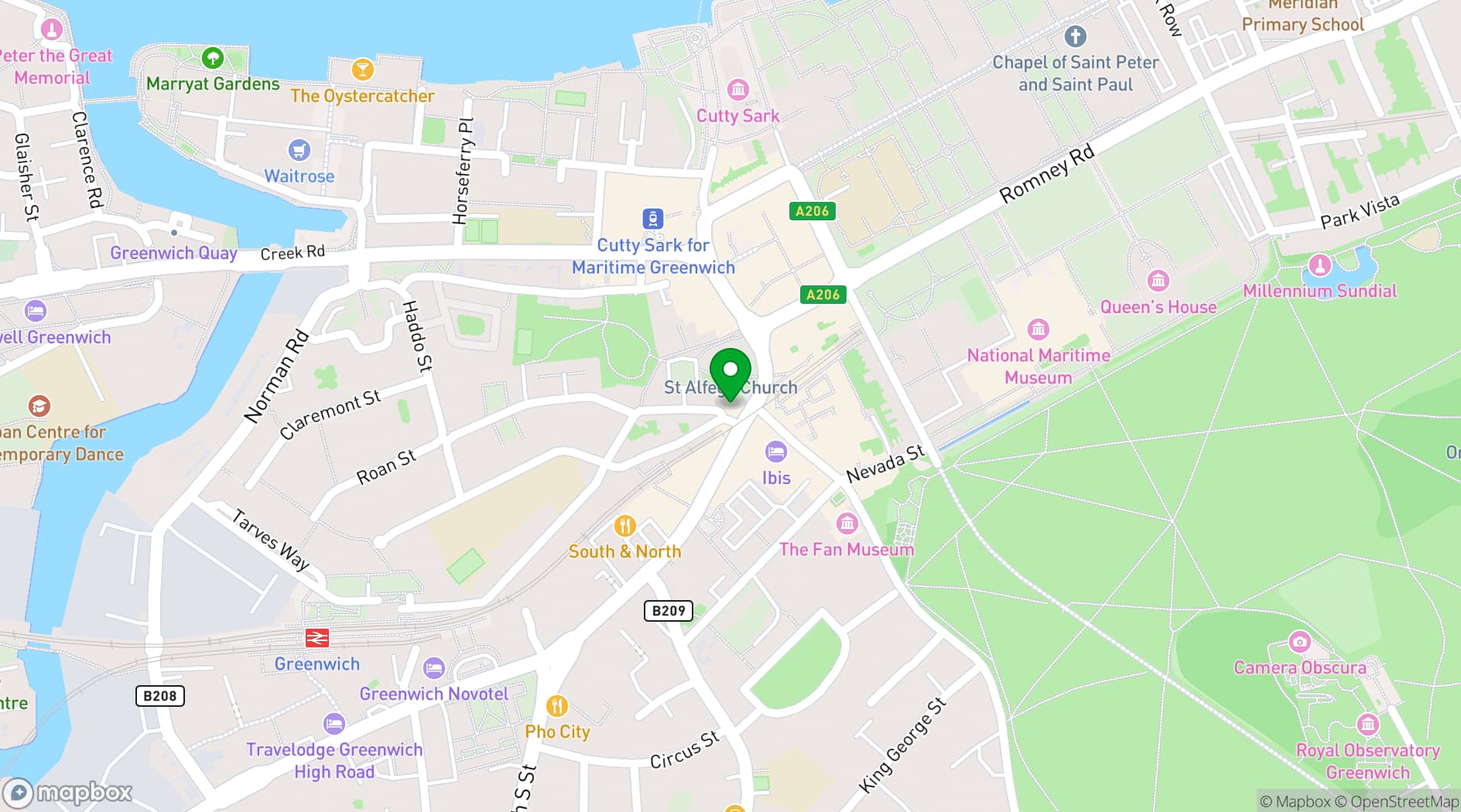 Map showing The Mitre