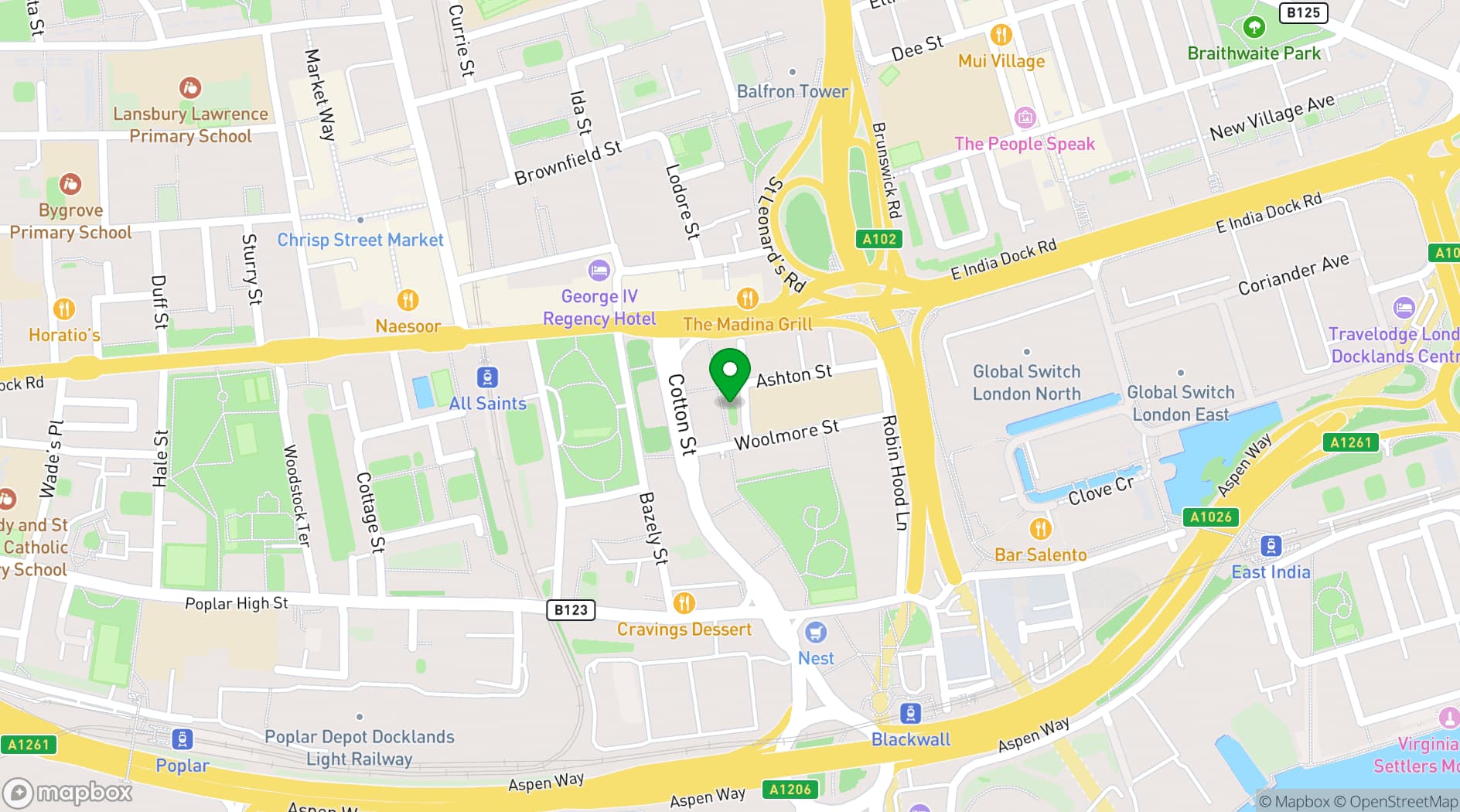 Map showing The Reach Community Hub