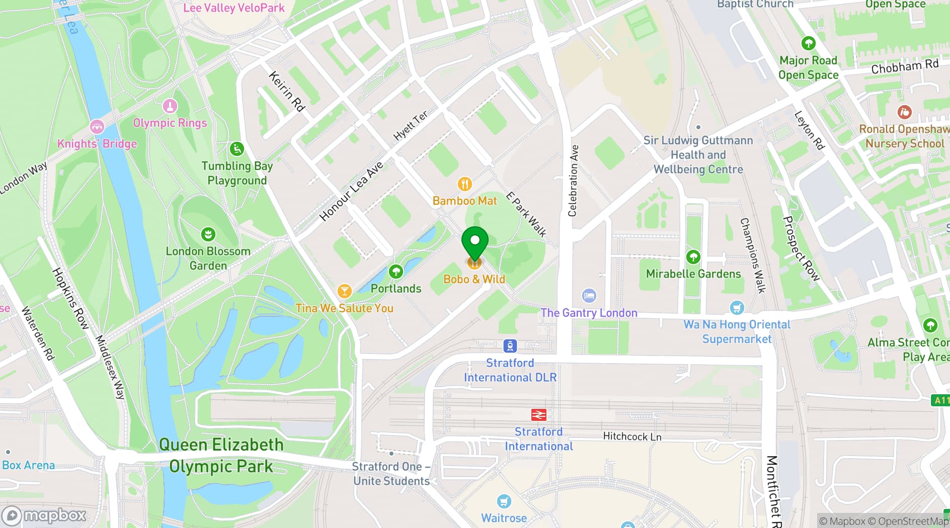 Map showing Roots Bar