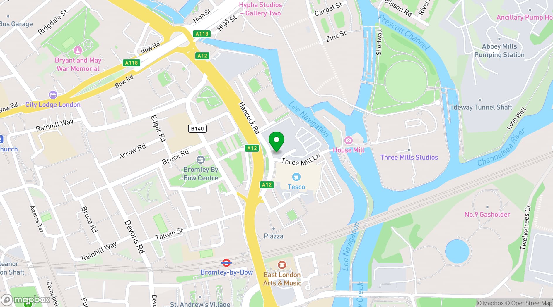 Map showing The Bridge London 