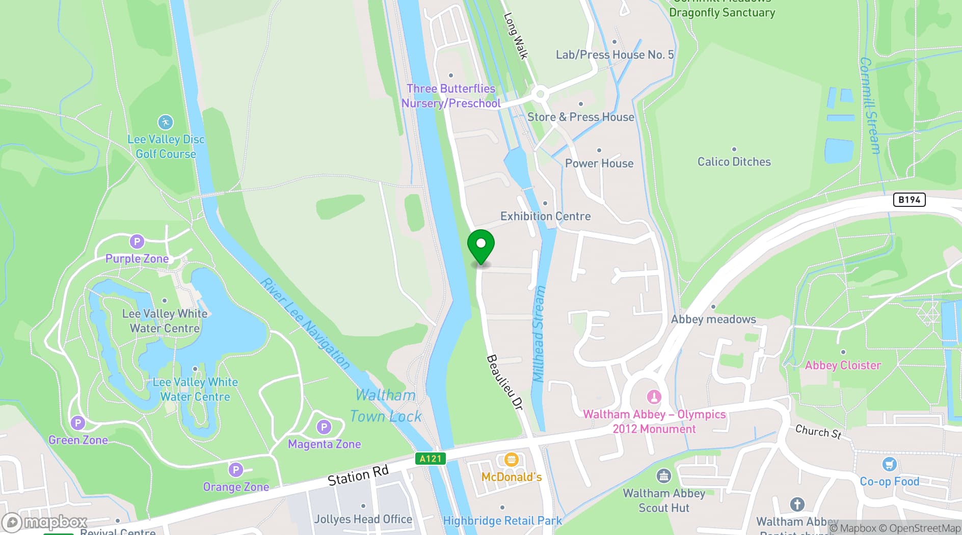 Map showing Royal Gunpowder Mills