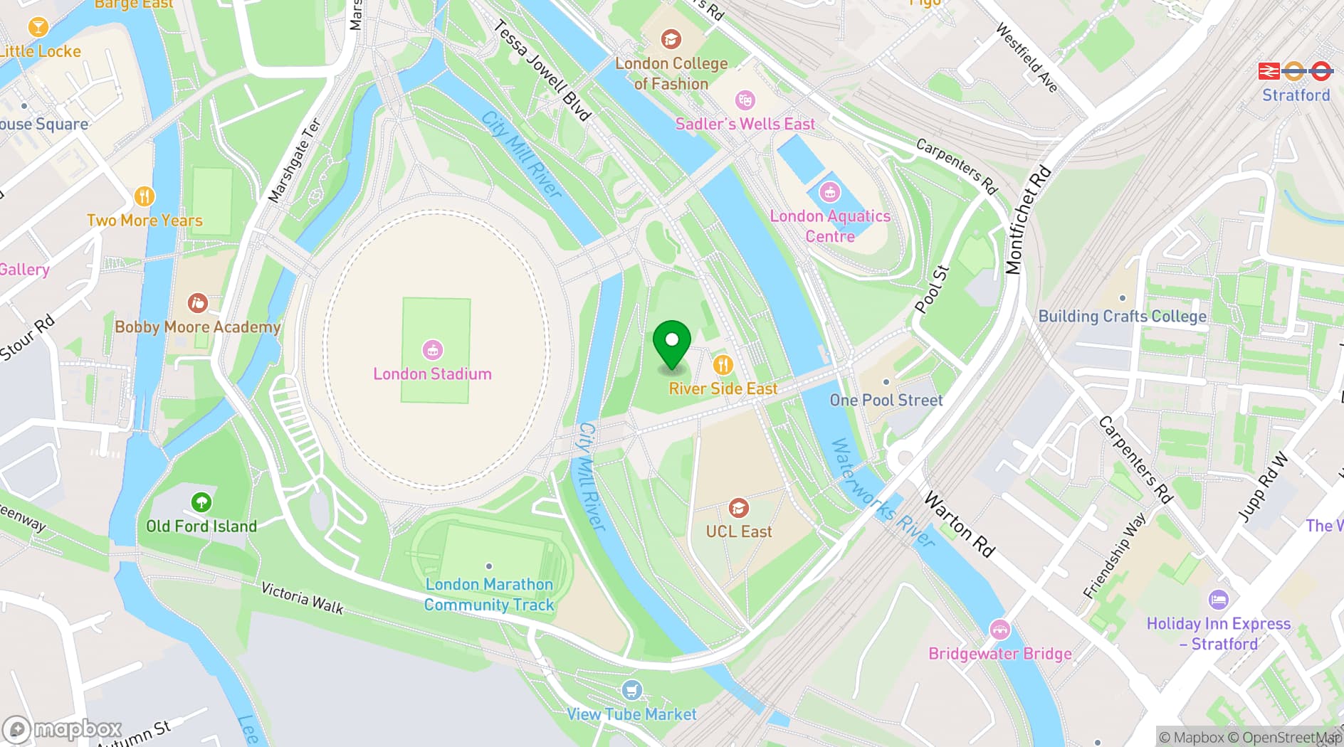 Map showing ArcelorMittal Orbit