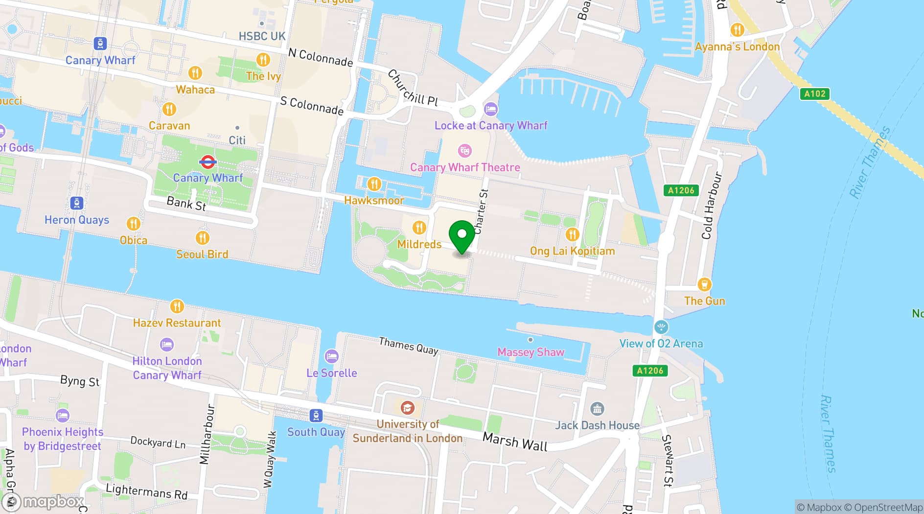 Map showing Emilia's Crafted Pasta