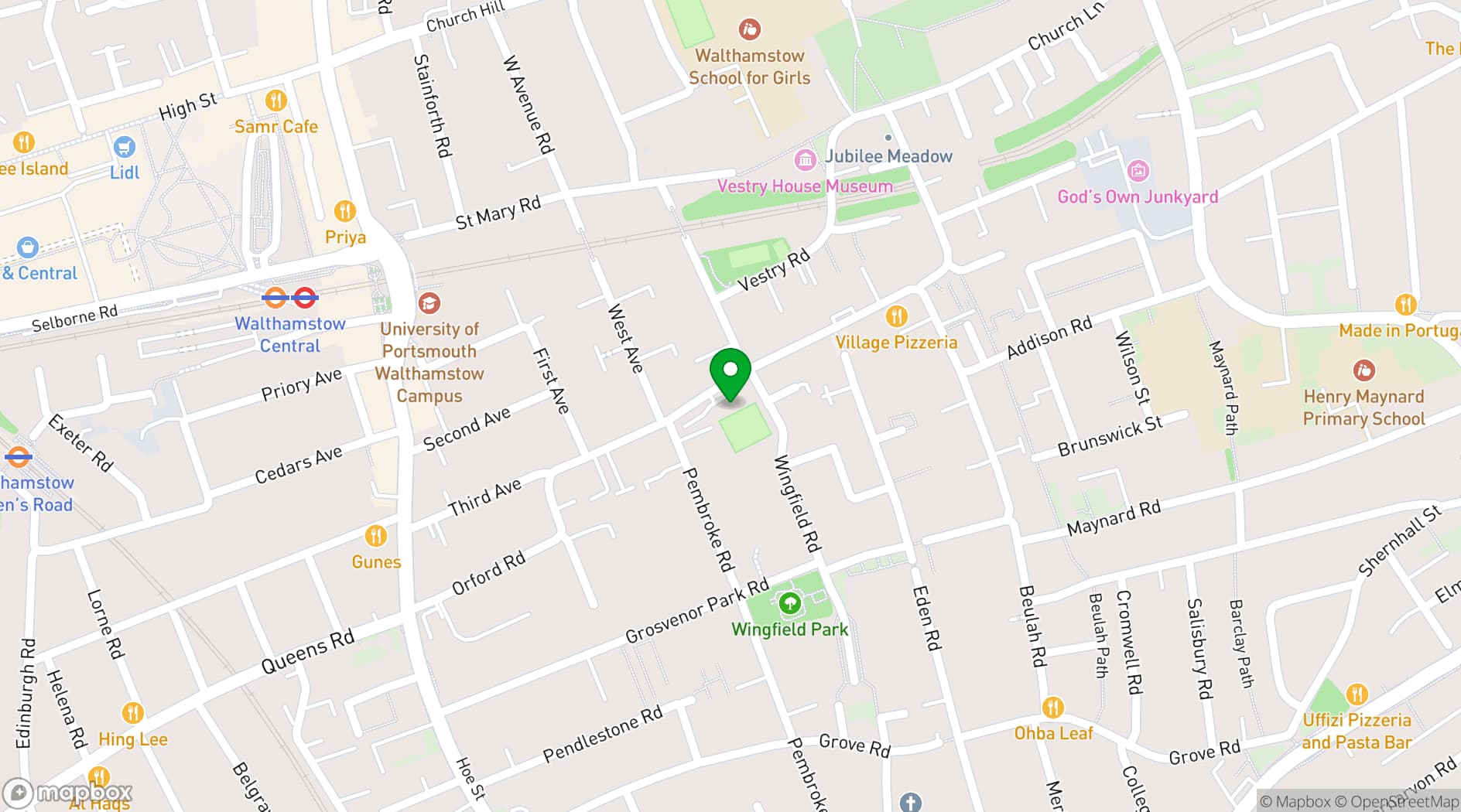 Map showing Orford House