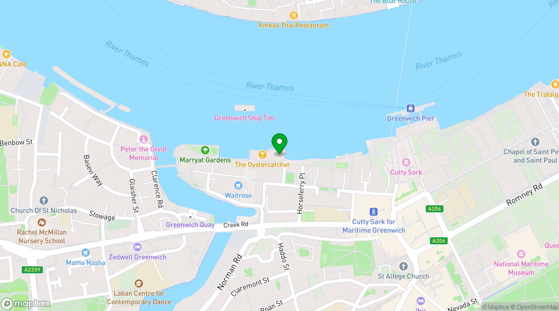 Map showing The Sail Loft
