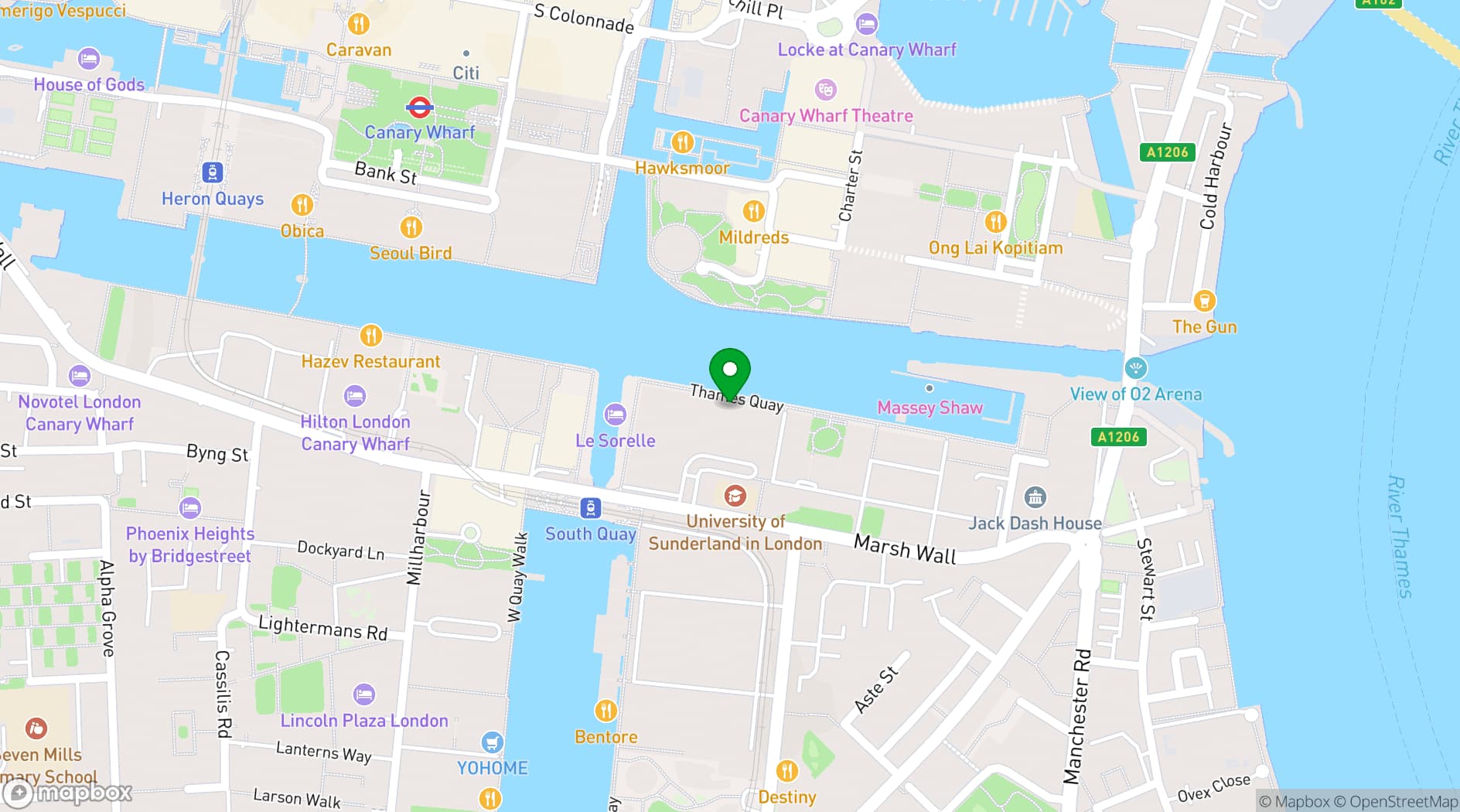 Map showing Docklands Sailing & Watersports Centre