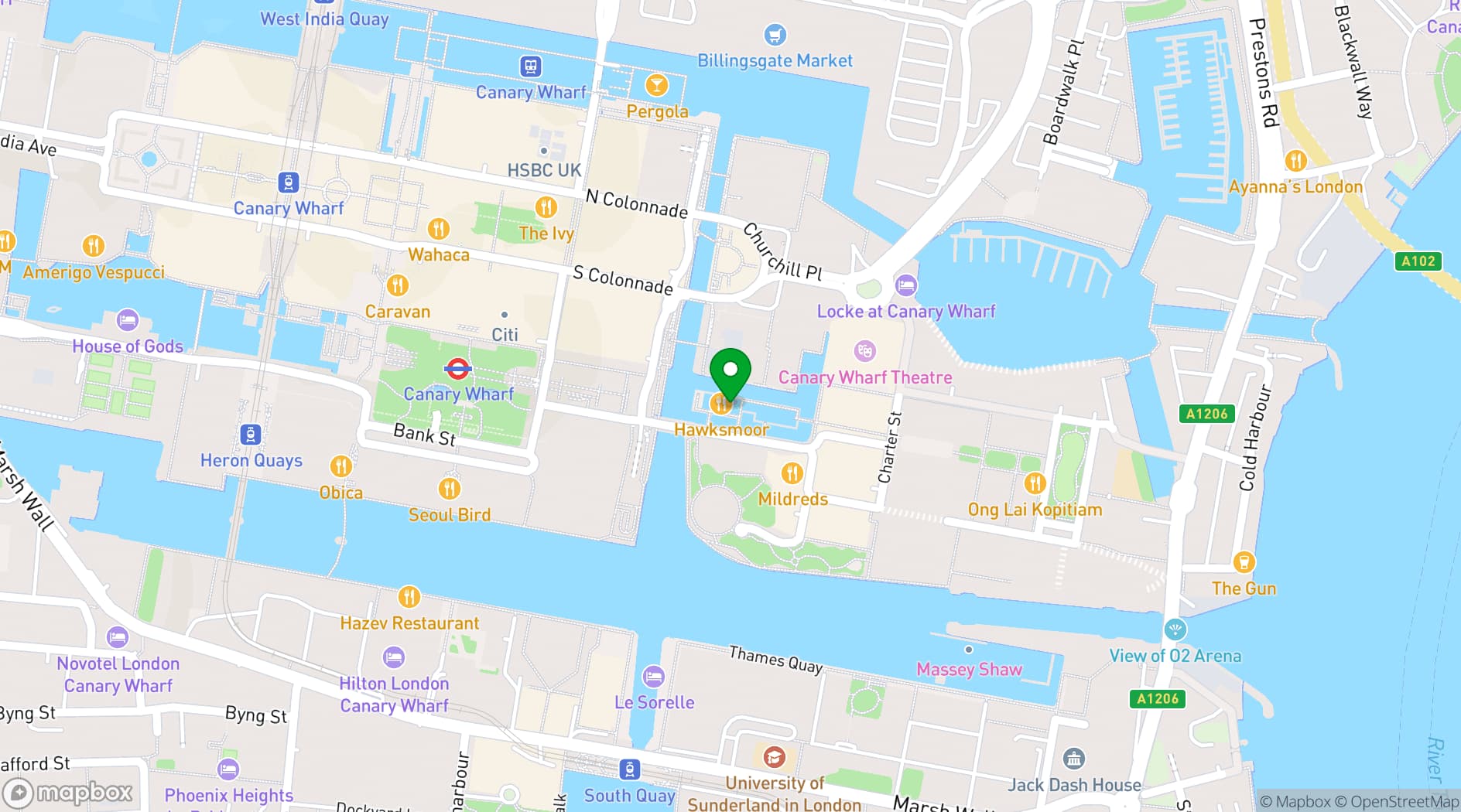 Map showing Hawksmoor Wood Wharf