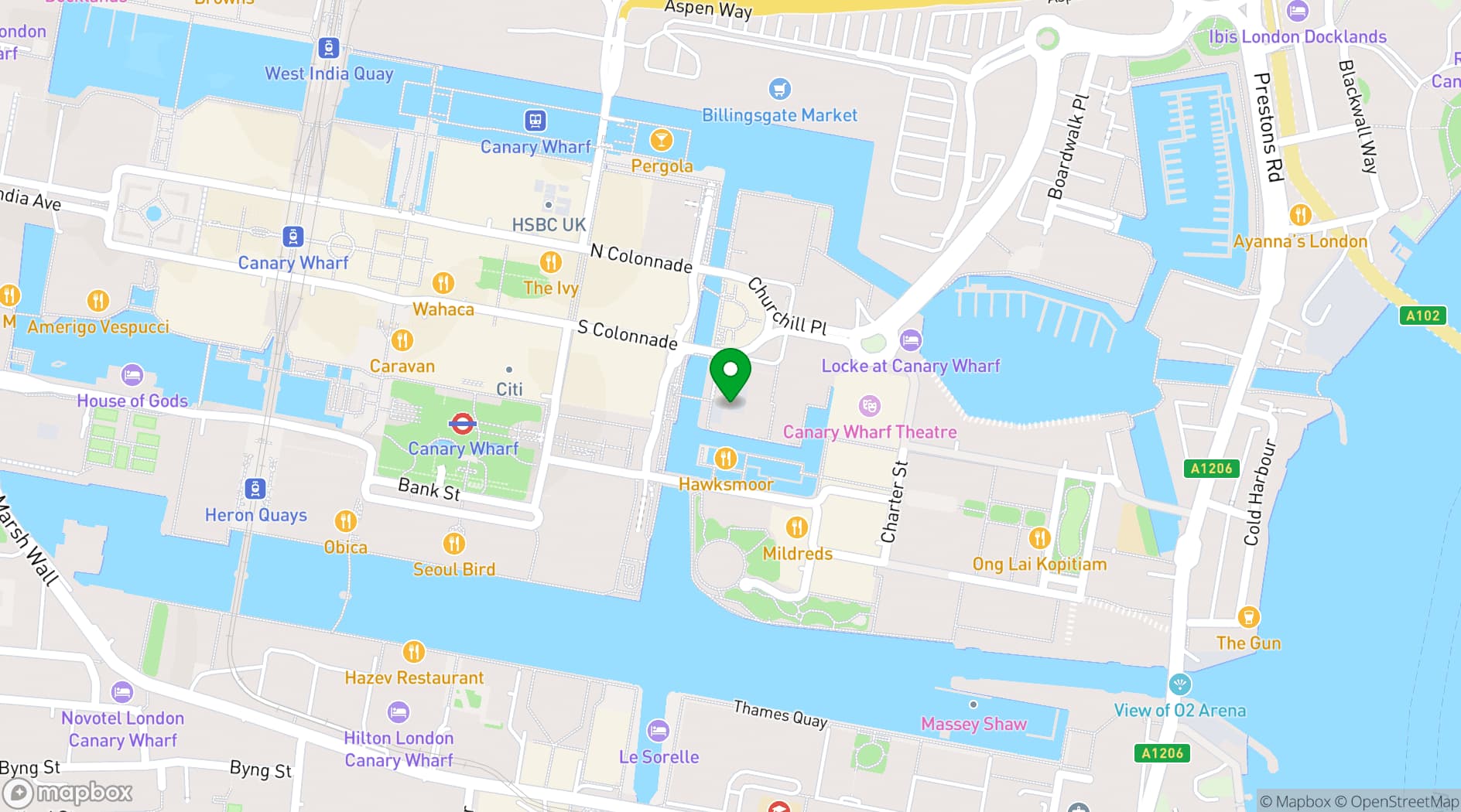 Map showing Churchill Place