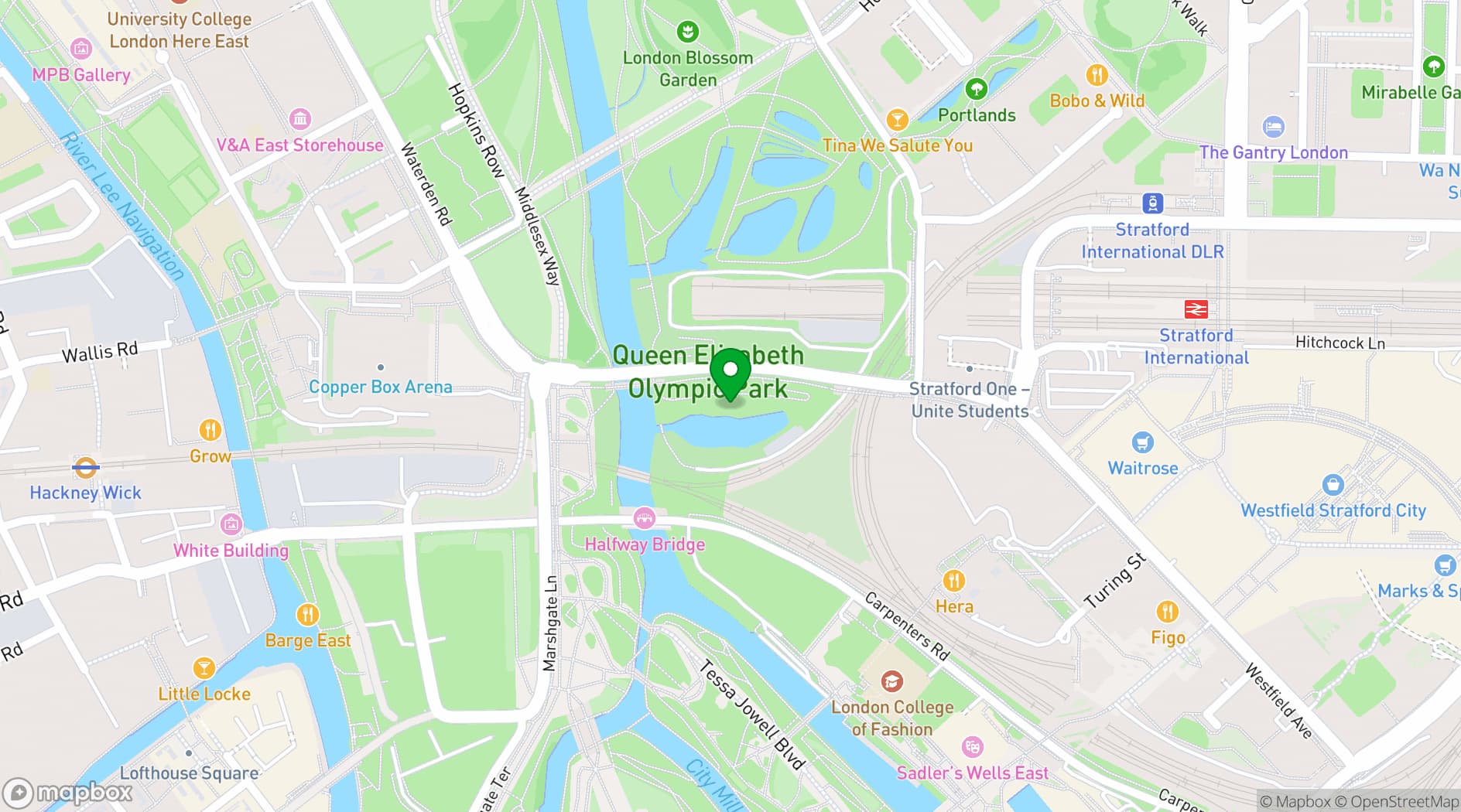 Map showing ABBA Voyage