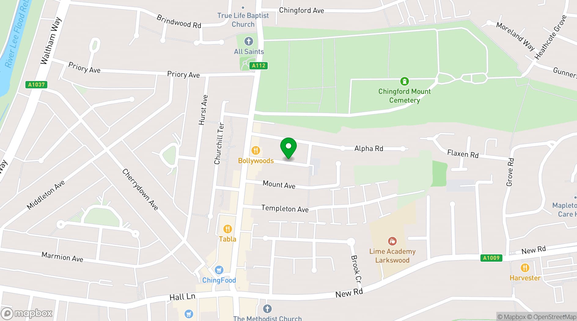 Map showing Murray's Studio