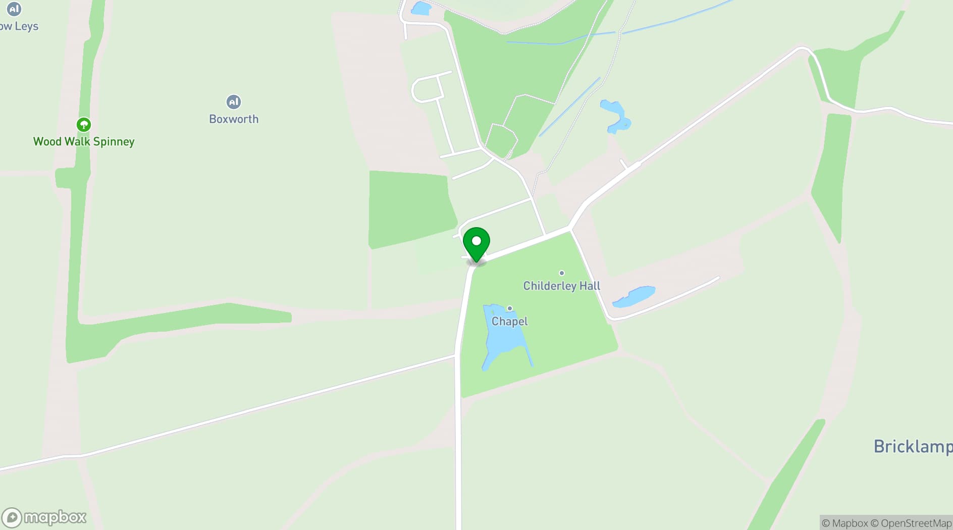 Map showing Childerley Hall
