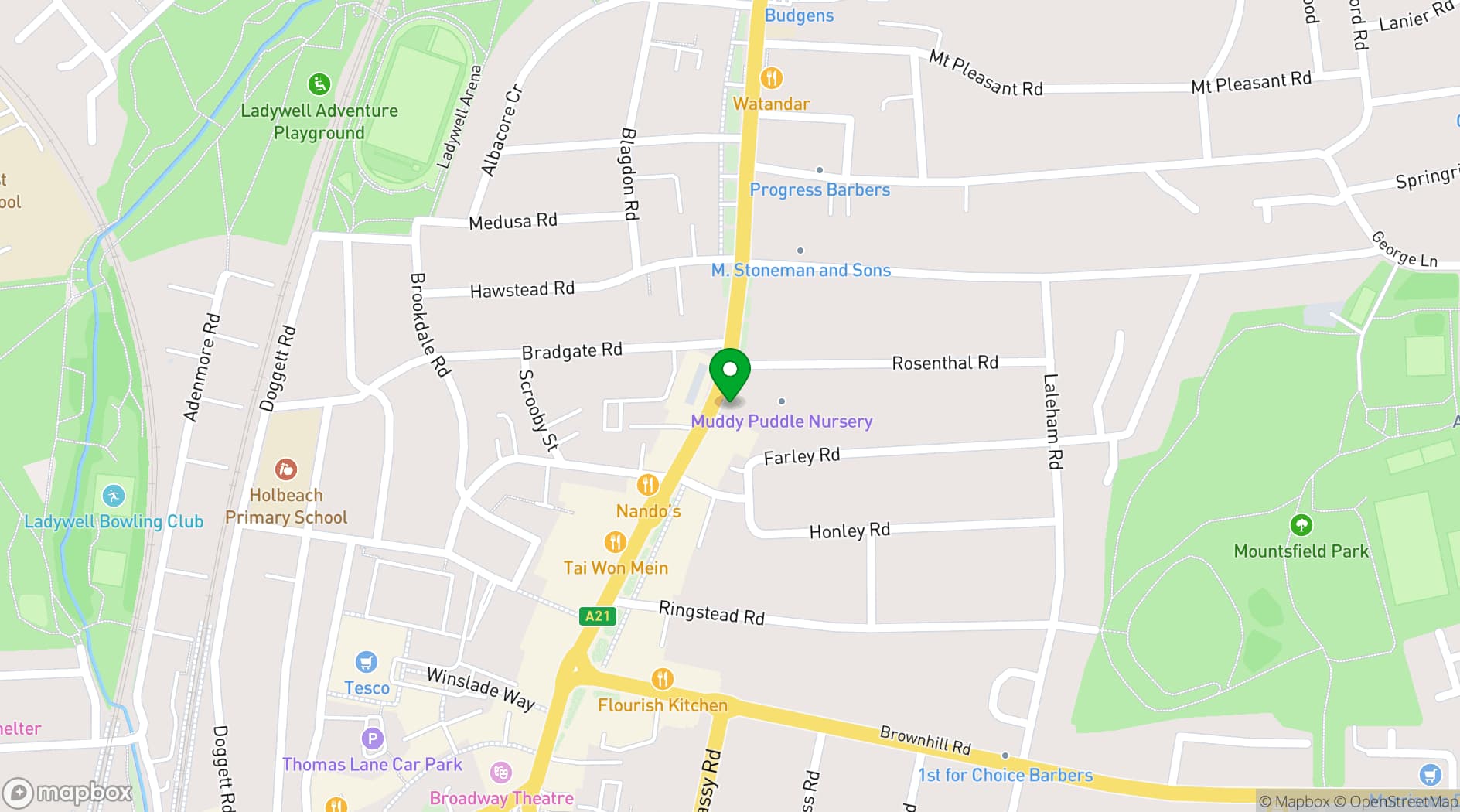 Map showing Gospel Pillars Church London