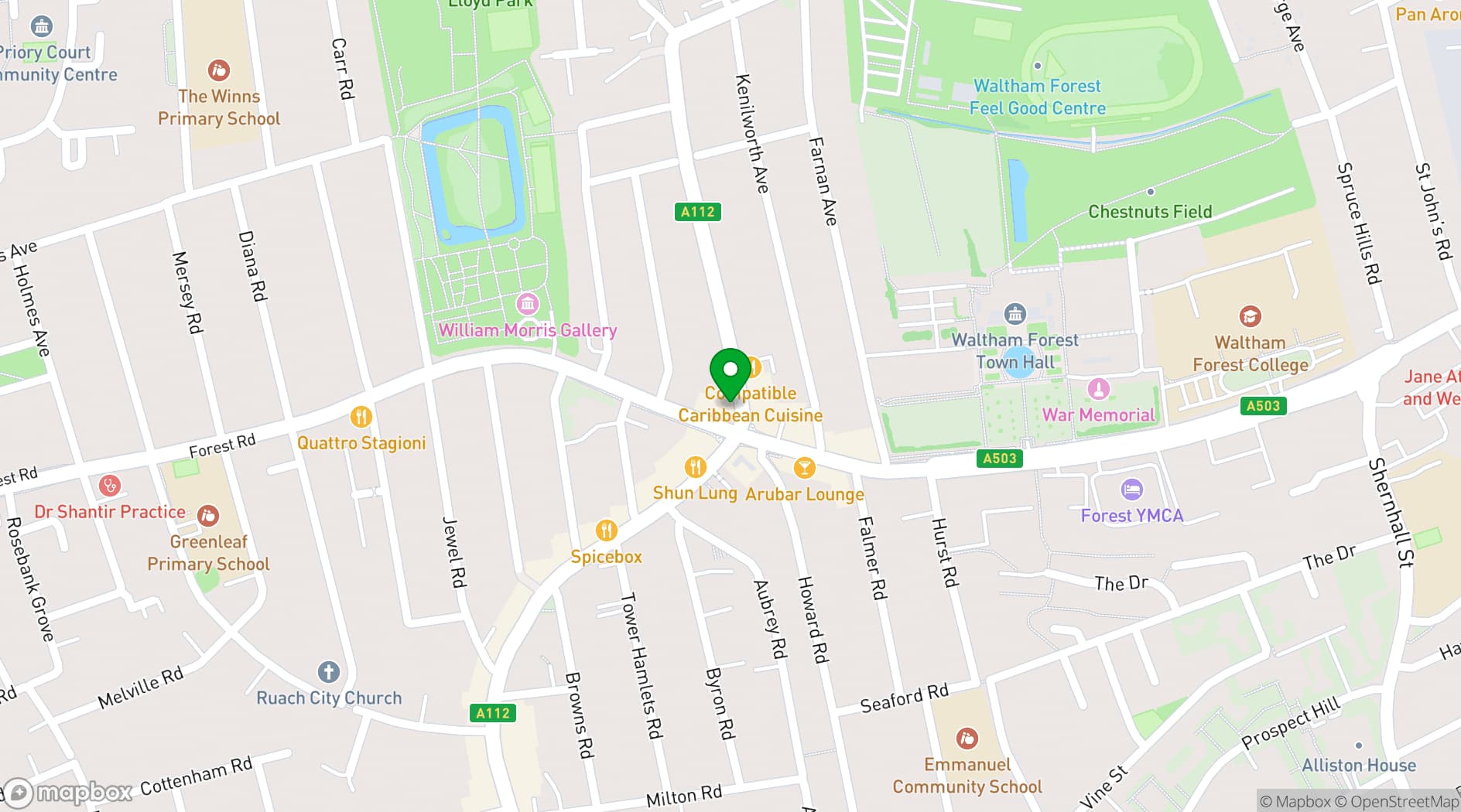 Map showing The Twelfth House