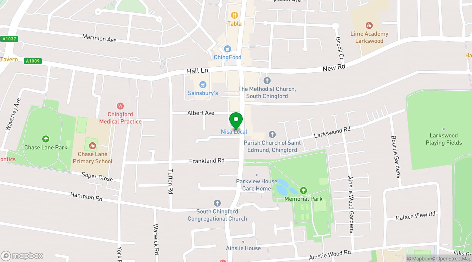 Map showing RnR Lounge