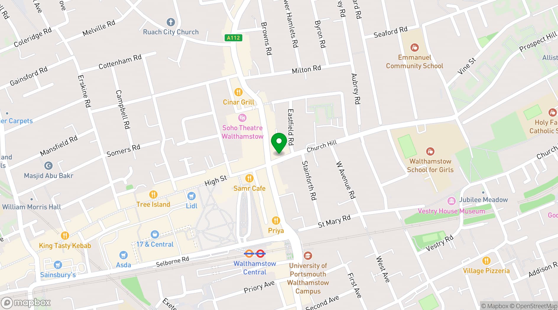 Map showing The CentrE17