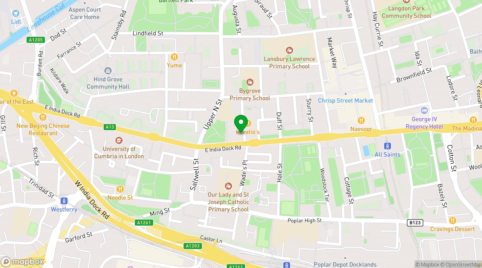 Map showing Signature Hall