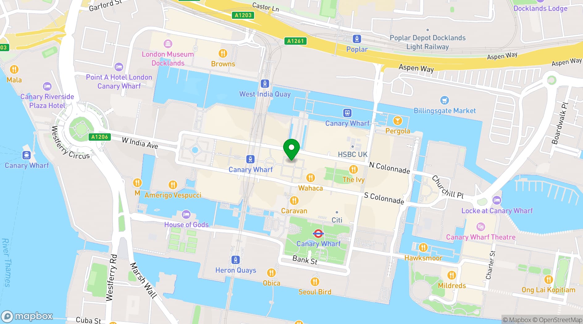 Map showing Signature by Regus - London 37th Floor Canary Wharf