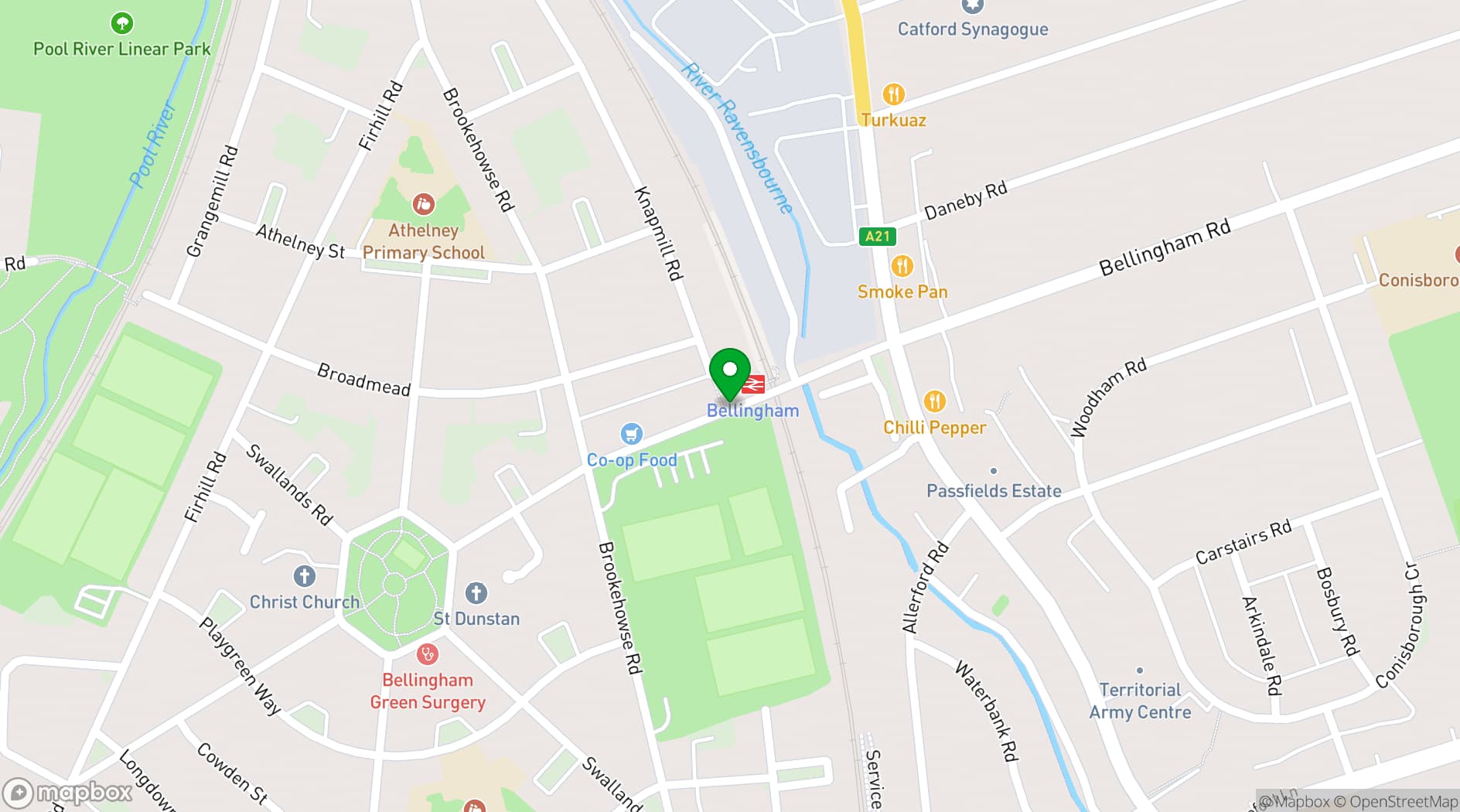 Map showing The Fellowship Inn