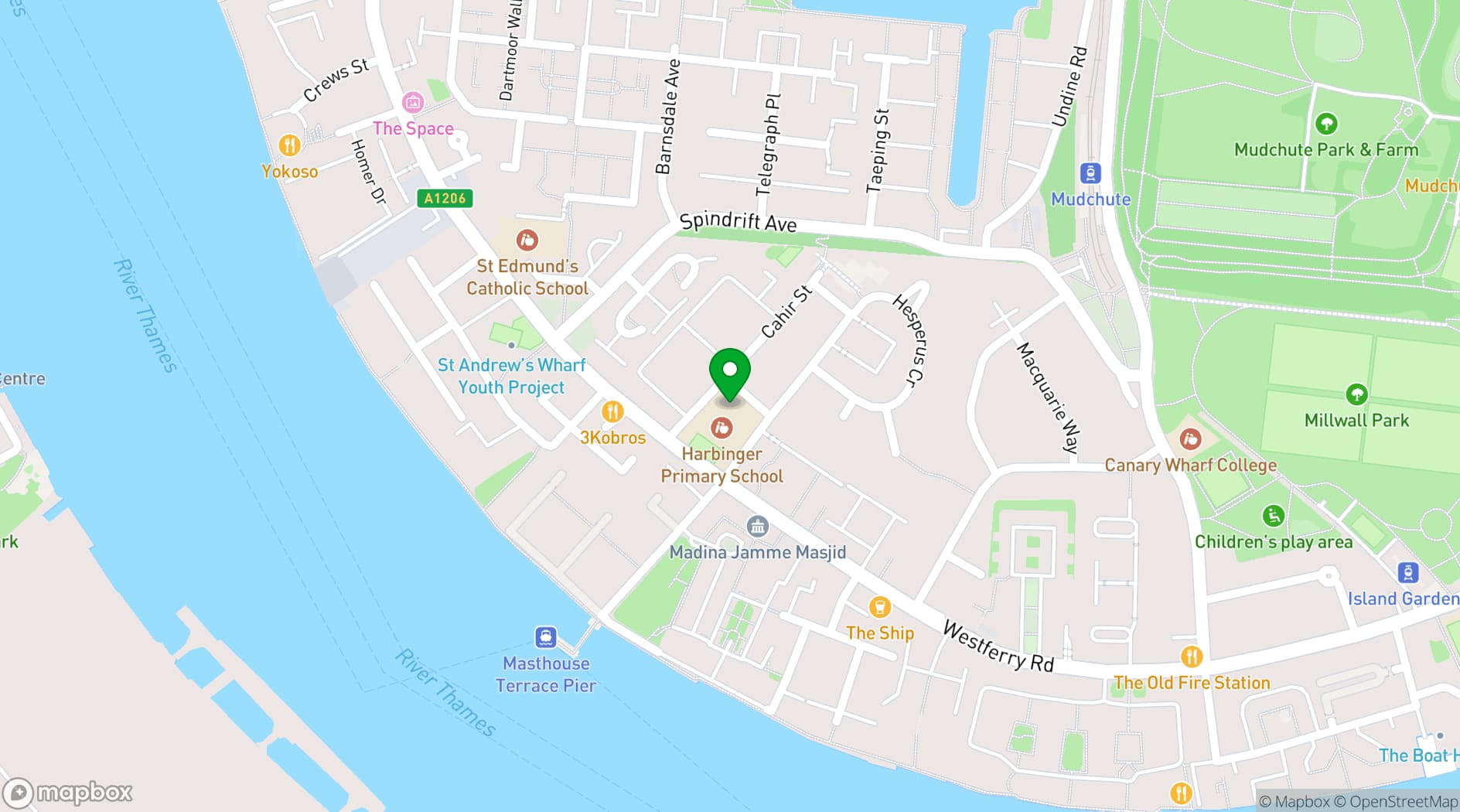 Map showing Harbinger Primary School