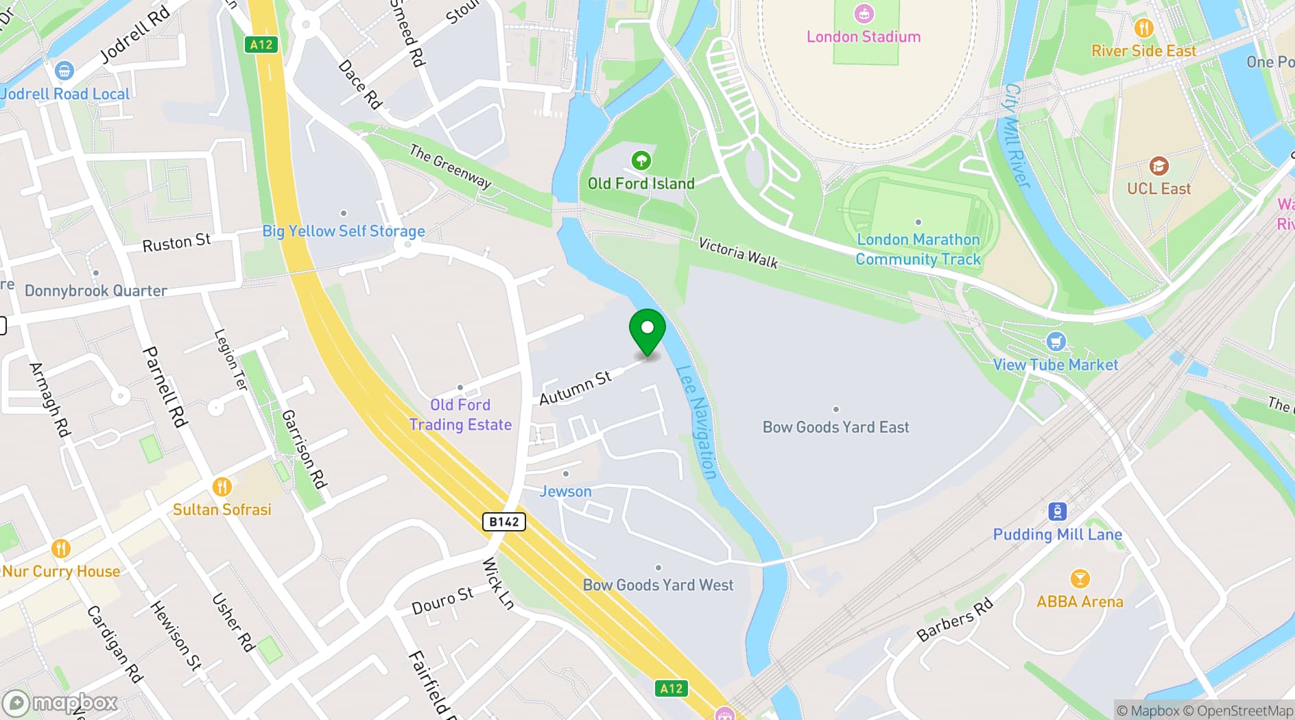 Map showing Autumn Yard Events Space