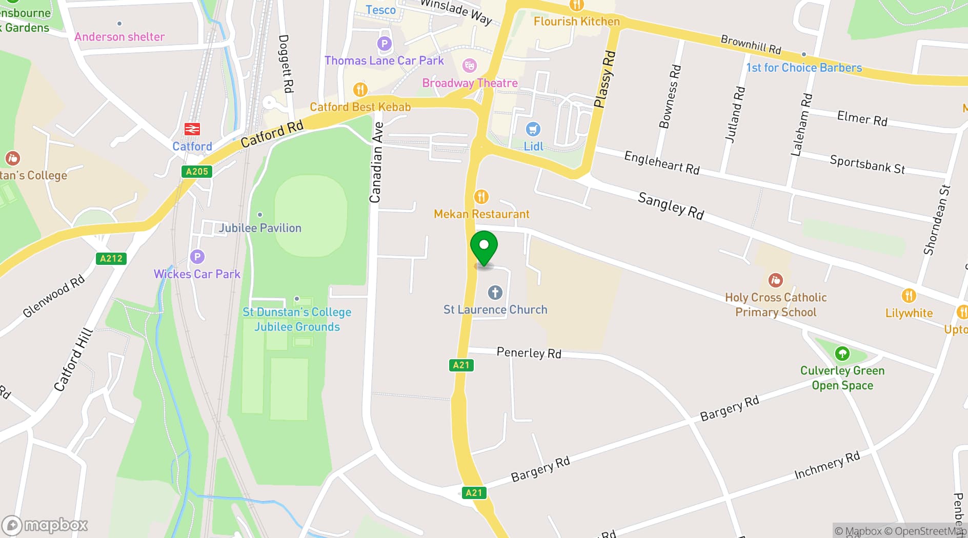 Map showing St Laurence Centre