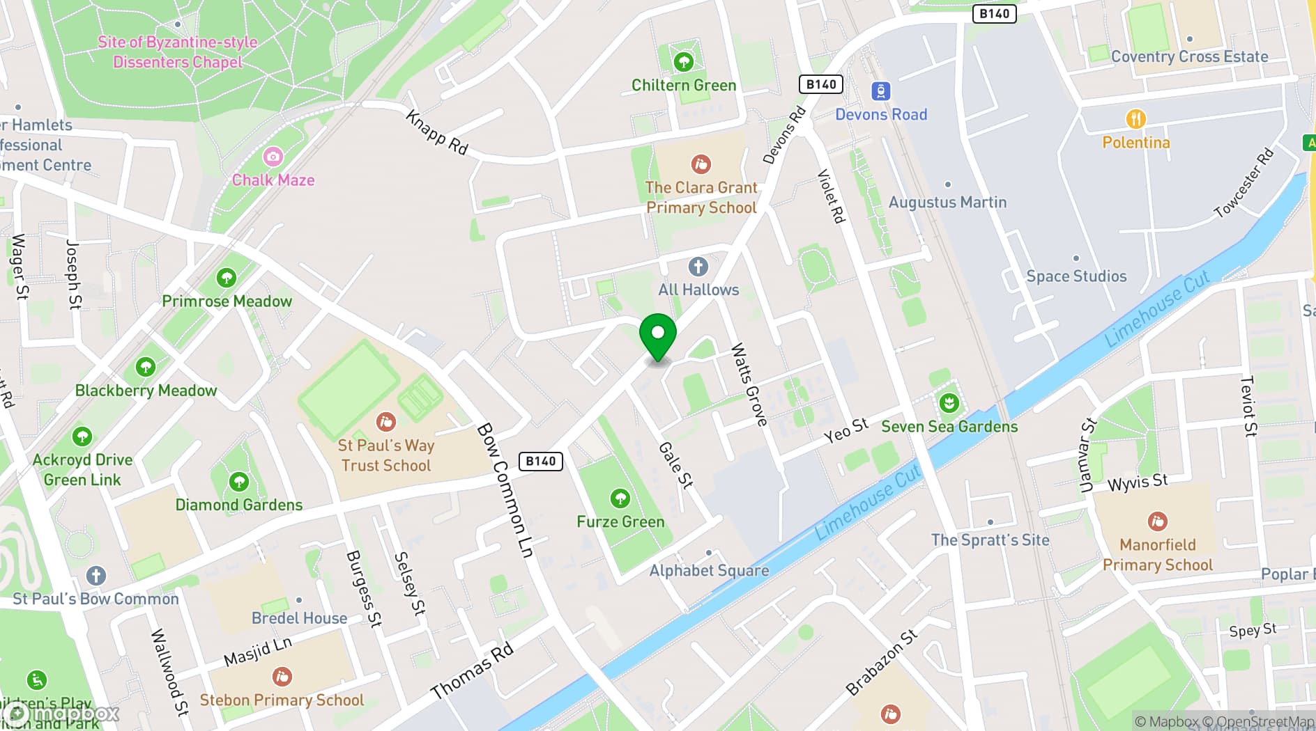 Map showing The Angel of Bow